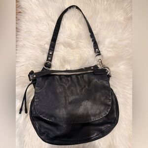 Coach Black Messenger Style Leather Shoulder Bag Adjustable.